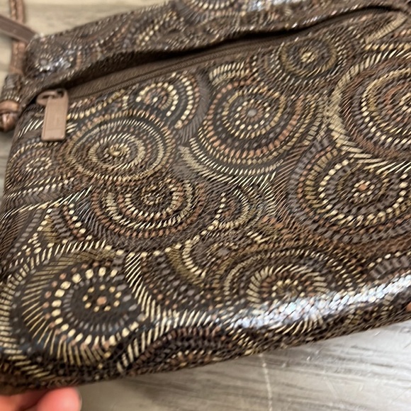 VINTAGE 90’s BAGS BY PINKY BROWN & CREAM LEATHER SMALL BAG - Picture 5 of 14